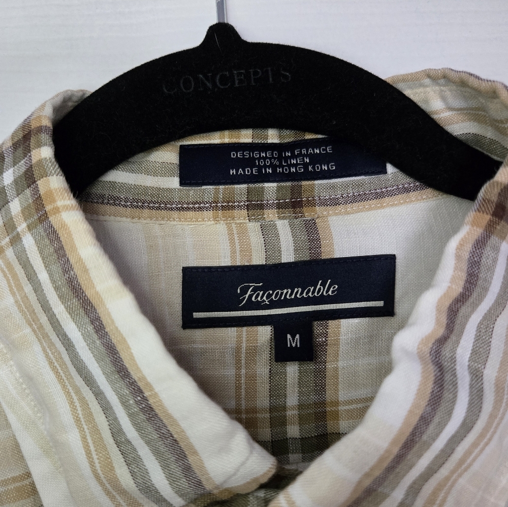 Façonnable 100% Linen French Designer Button Down Men's Shirt